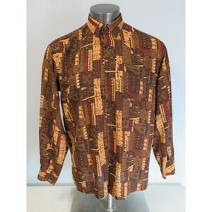 Mens Happy Tailors NANGAL INDIA VintageLong‎ Sleeve Button Front Shirt Size L